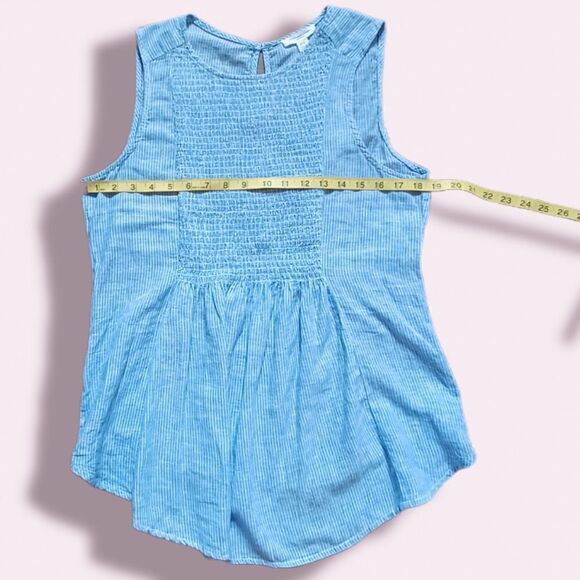 Beach lunch lounge blouse light blue / white stripes  Size S - Picture 6 of 6